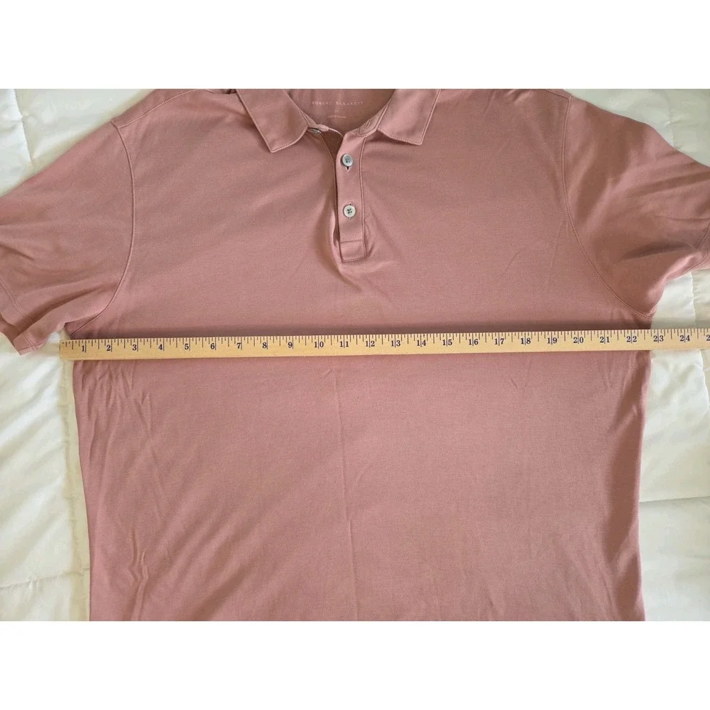 Robert Barakett Mens Shirt Medium Pima Cotton Short Sleeve Polo Dusty Rose Mauve - Picture 5 of 8